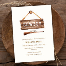Neutral Wooden Wild West Cowboy Gun Babydusche
