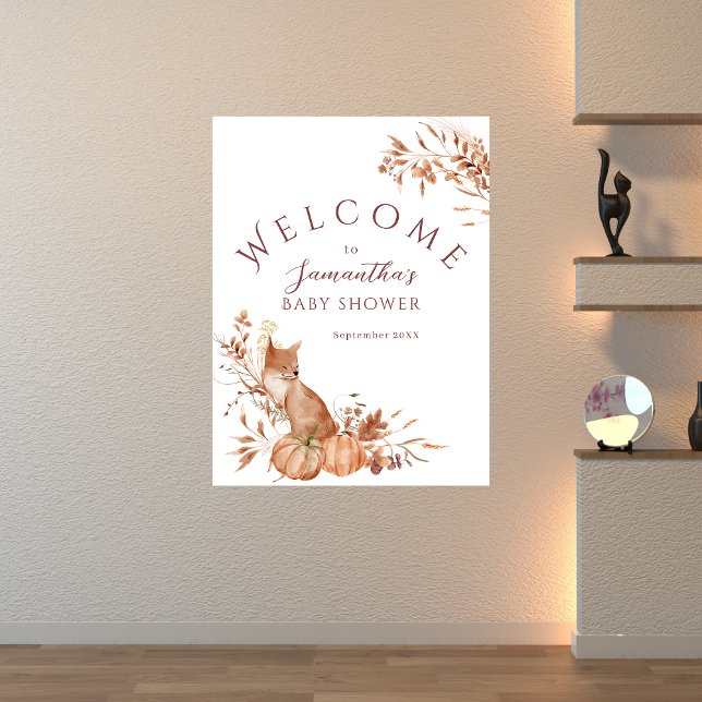 Neutral Woodland Fox Little Pumpkin Welcome Poster (Von Creator hochgeladen)