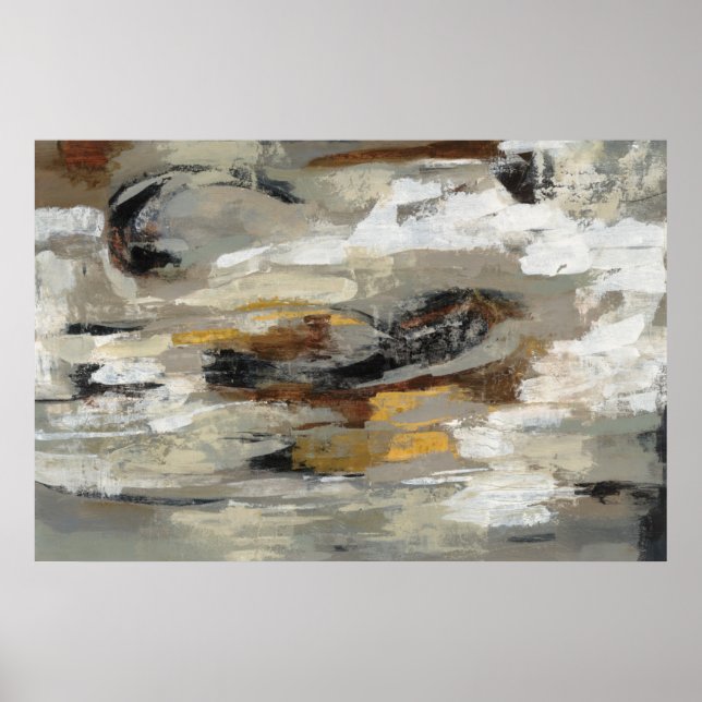 Neutrale Abstrakt-Grau-Druck | Silvia Vassileva Poster (Vorne)