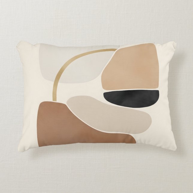 Neutrale Abstrakte Formen | Minimale moderne Kunst Dekokissen (Vorderseite)