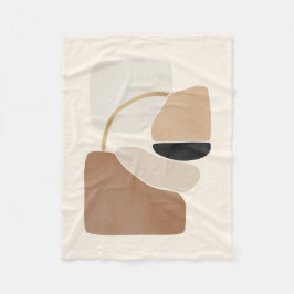 Neutrale Abstrakte Formen | Minimale moderne Kunst Fleecedecke