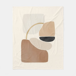 Neutrale Abstrakte Formen | Minimale moderne Kunst Fleecedecke