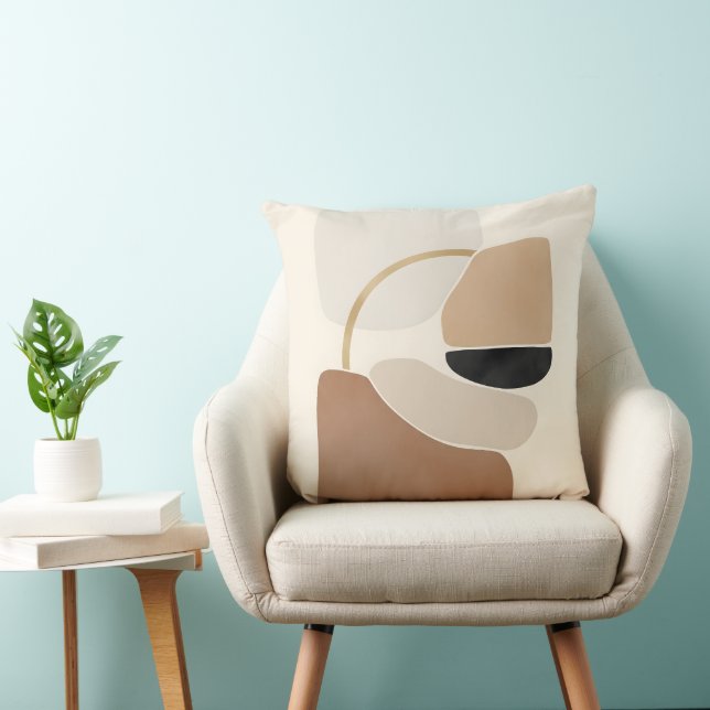 Neutrale Abstrakte Formen | Minimale moderne Kunst Kissen (Stuhl )