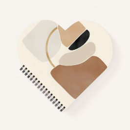 Neutrale Abstrakte Formen | Minimale moderne Kunst Notizbuch