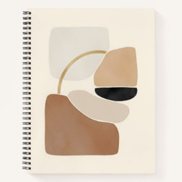 Neutrale Abstrakte Formen | Minimale moderne Kunst Notizbuch