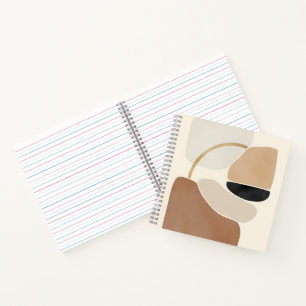 Neutrale Abstrakte Formen   Minimale moderne Kunst Notizbuch