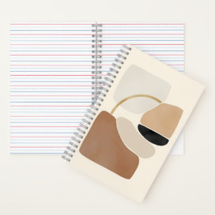 Neutrale Abstrakte Formen   Minimale moderne Kunst Notizbuch