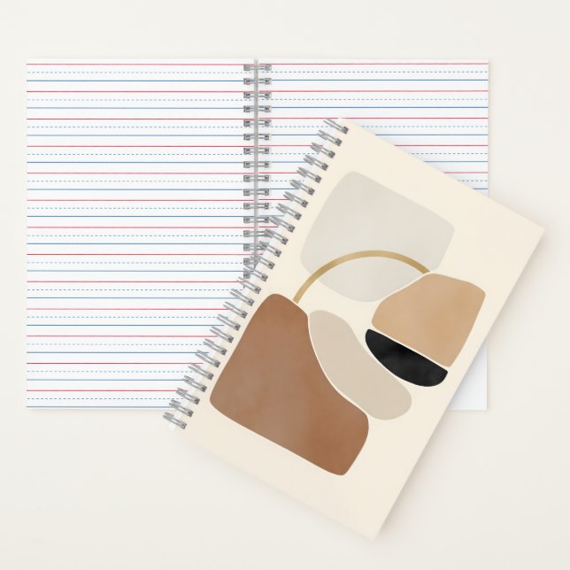 Neutrale Abstrakte Formen | Minimale moderne Kunst Notizbuch (Innen)