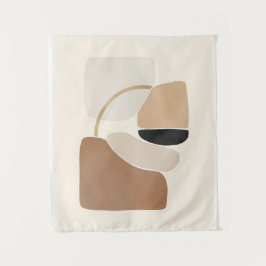 Neutrale Abstrakte Formen | Minimale moderne Kunst Wandteppich