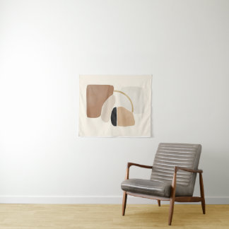 Neutrale Abstrakte Formen | Minimale moderne Kunst Wandteppich