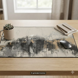Neutrale abstrakte Pinselstrich Moderne Kunst Schreibtischunterlage
