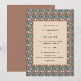 Neutrale Amsterdamer Tulips auf Mocha Mousse Weddi Einladung