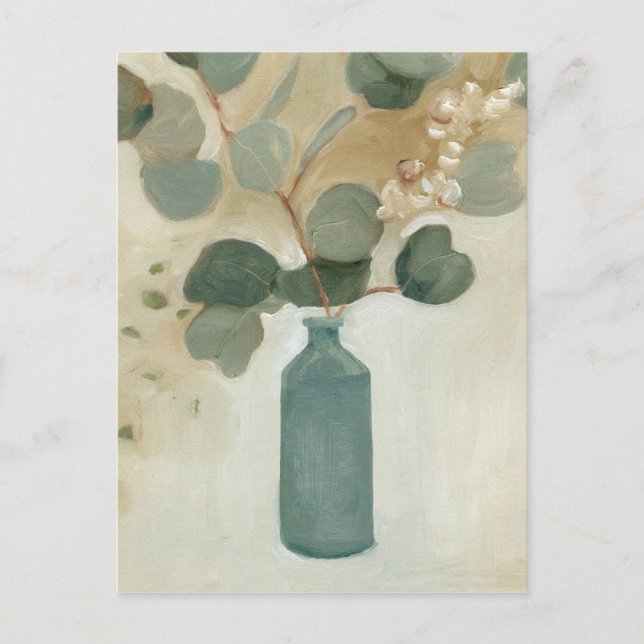 Neutrale Anordnung - Grünflächen in Vase Postkarte (Vorderseite)