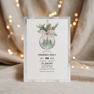 Neutrale Aquarell-Boho-Weihnachtsfeier Einladung