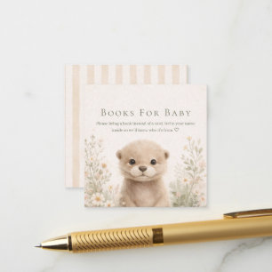 Neutrale Aquarell-Wald-Otter-Baby-Party Begleitkarte