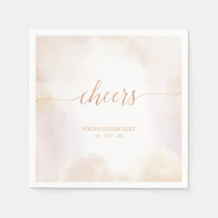 Neutrale Aquarellfarben Rose Gold Cheers Party Nap Serviette