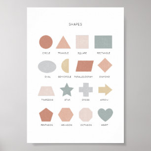 Neutrale Aquarellformen Bildungspapier Poster