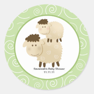 Neutrale Baa Baa Sheep Gefälligkeitskleber 3 Zoll Runder Aufkleber