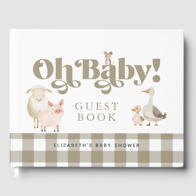 Neutrale Baby-Baby-Baby-Babydusche für niedliche G Gästebuch (Vorderseite)
