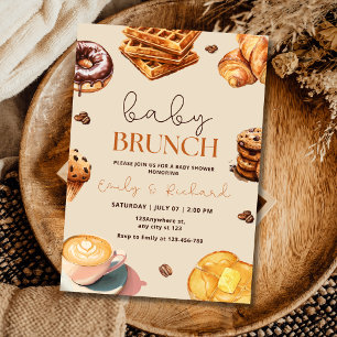 Neutrale Baby Brunch Baby Dusche Einladung, Frühst Einladung