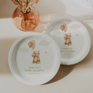 Neutrale Baby-Dusche abwarten Pappteller