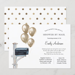Neutrale Baby-Dusche für das Gold Gender per Mail Einladung