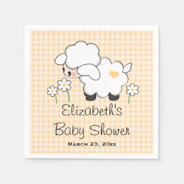 Neutrale Baby-Dusche für gelbes Lamm Serviette