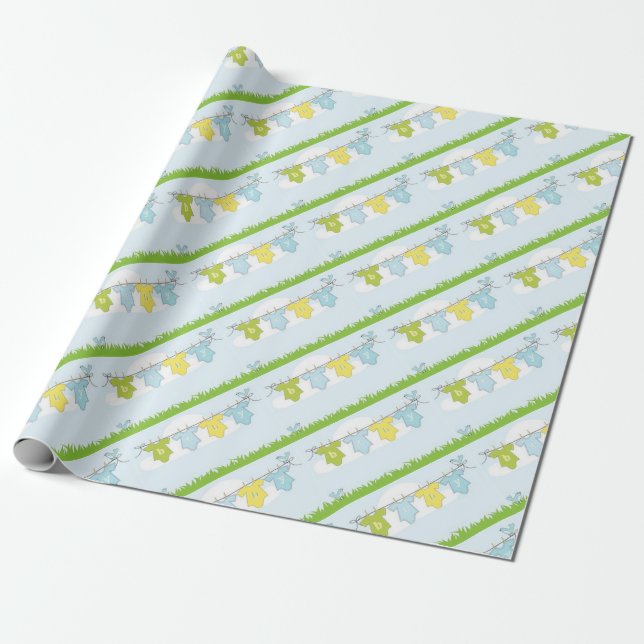 NEUTRALE BABY-DUSCHEN-PARTY-EINZELTEILE GESCHENKPAPIER (Ungerollt)