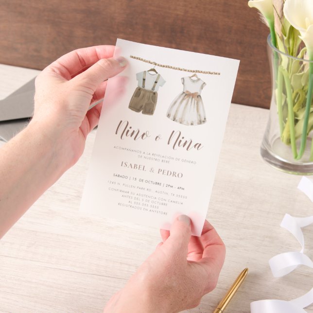 Neutrale Baby-Kleidung Spanisch Geschlecht Aufdeck (Handgehalten)