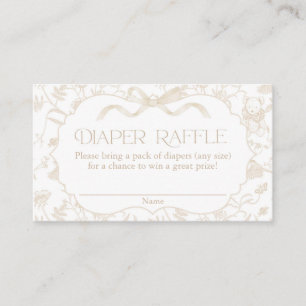Neutrale Baby-Party-Windel-Raffle mit Schleife Begleitkarte