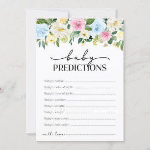 Neutrale Baby Shower Baby Predictions Cards Einladung