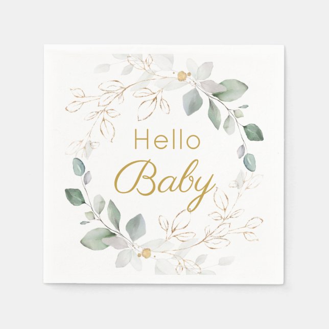 Neutrale Babydusche aus grünem Gold Serviette (Vorderseite)