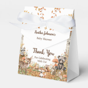 Neutrale Babydusche aus rustikalem Wald Geschenkschachtel