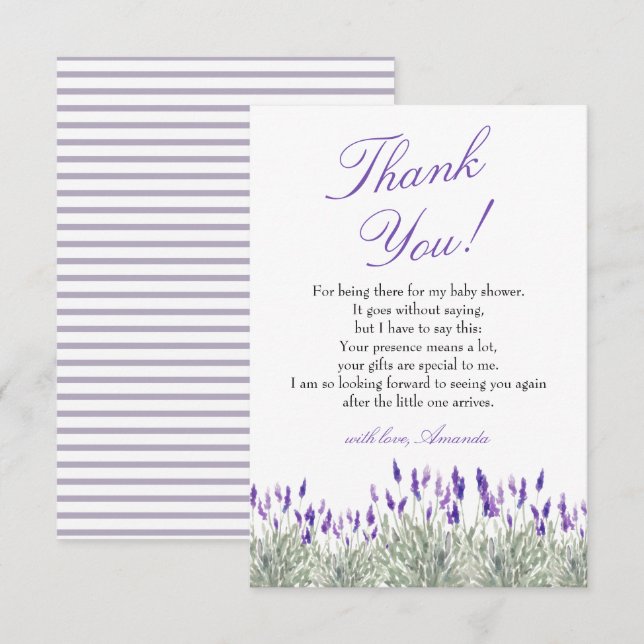 Neutrale Babydusche Dankeskarte (Vorne/Hinten)