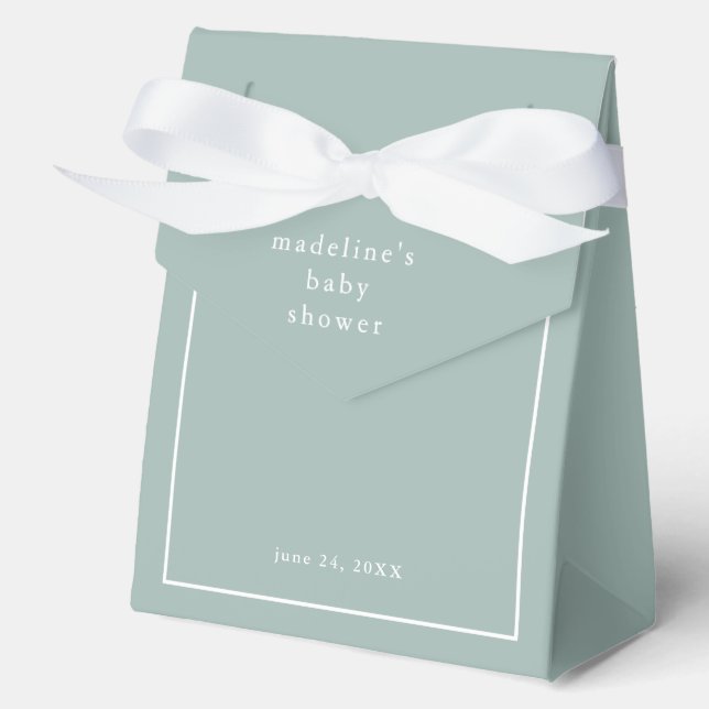 Neutrale Babydusche für das gesäumte grüne Geschle Geschenkschachtel (Vorderseite)