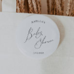 Neutrale Babydusche für das weibliche Geschlecht Button<br><div class="desc">Mit unserem skurrilen, geschlechtsneutralen Baby-Duschknopf - perfekt für jede Saison, ob Herbst, Winter, Frühling oder Sommer! Dieser Knopf strahlt einen boho-schicken Stil mit moderner, eleganter Kalligraphie und einem minimalistischen Schwarzweiß-Design aus. Es ist hübsch und einzigartig, mit einer Touch Vintagen Shabby Chic, das es perfekt für Jungen und Mädchen macht. Außerdem...</div>