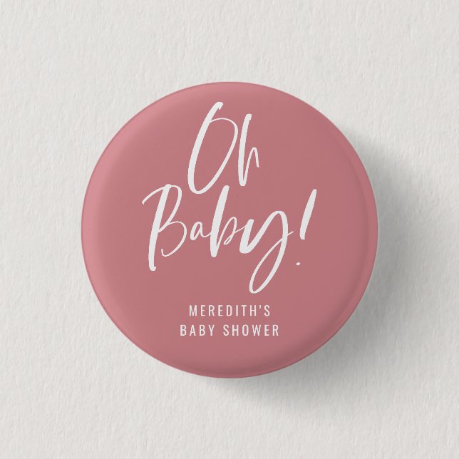 Neutrale Babydusche für einfache Kalligraphie Button (Vorderseite)