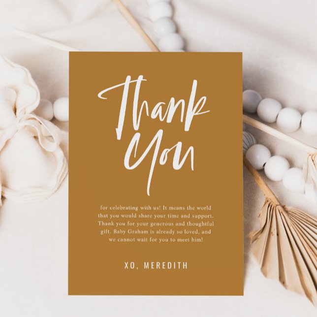 Neutrale Babydusche für einfache Kalligraphie Dankeskarte (Von Creator hochgeladen)