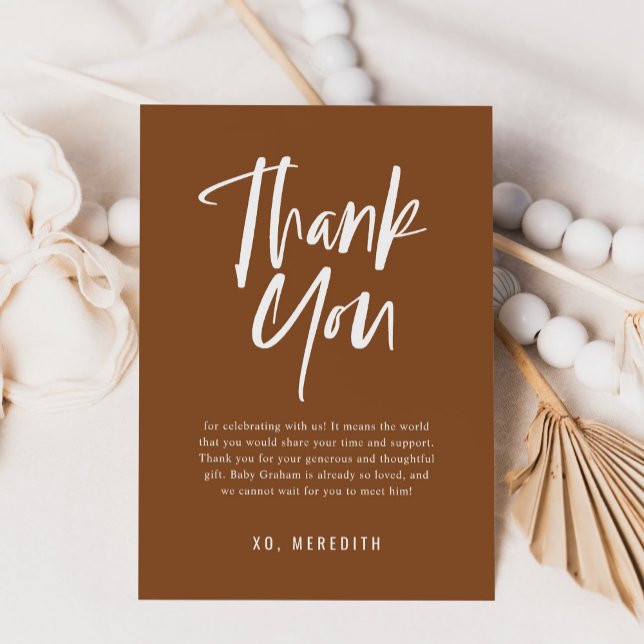 Neutrale Babydusche für einfache Kalligraphie Dankeskarte (Von Creator hochgeladen)