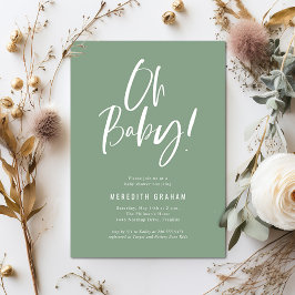 Neutrale Babydusche für einfache Kalligraphie Einladung