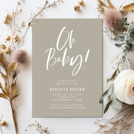 Neutrale Babydusche für einfache Kalligraphie Einladung