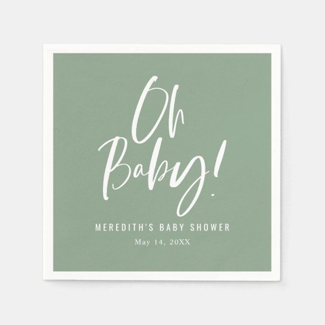 Neutrale Babydusche für einfache Kalligraphie Serviette (Vorderseite)