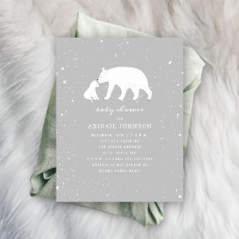 Neutrale Babydusche für Mama und Baby Polar Einladung