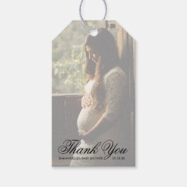 Neutrale Babydusche für moderne Fotos Geschenkanhänger