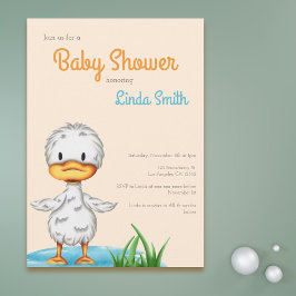 Neutrale Babydusche für niedliche Enten Einladung