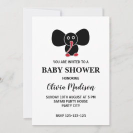 Neutrale Babydusche für niedliches Elefantengeschl Einladung