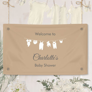 Neutrale Babydusche für Sand Minimalistisch Banner