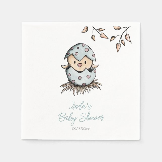 Neutrale Babydusche für Vogelgewässer Serviette (Vorderseite)