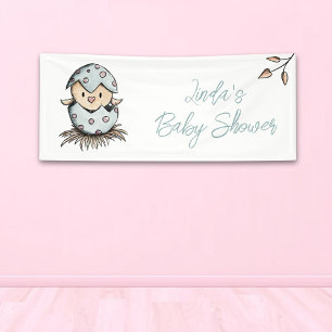 Neutrale Babydusche für Wasserfarbenvögel Banner