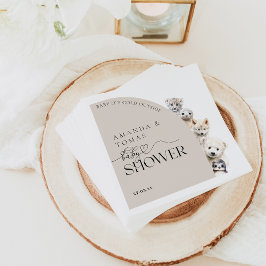 Neutrale Babydusche für Wintertiere Serviette